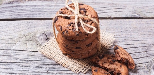 79663851 - homemade chocolate cookies on wooden table background .